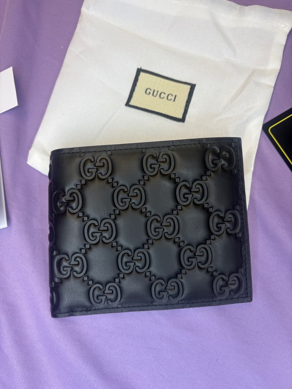 Gucci Black Embossed GG Leather Wallet